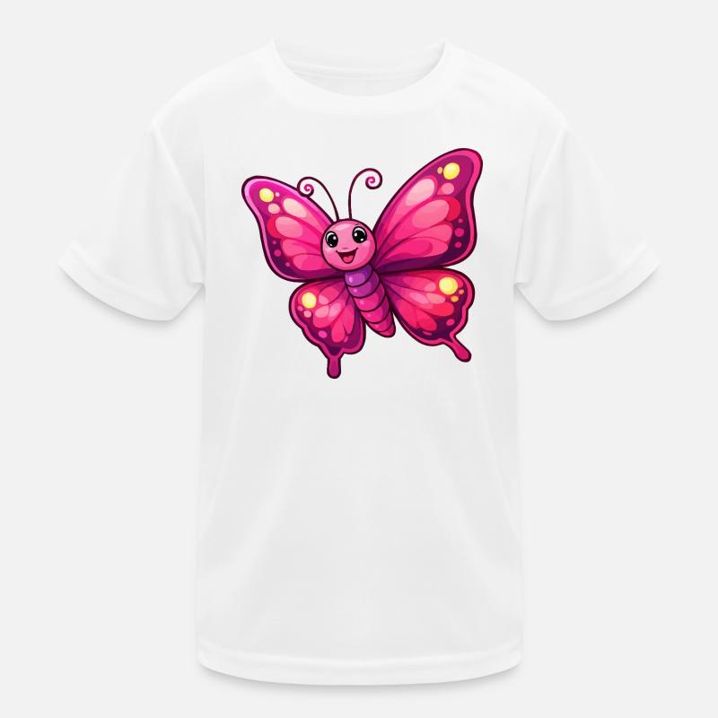 Kuscheliger Pinker Schmetterling Kinder Funktions-T-Shirt