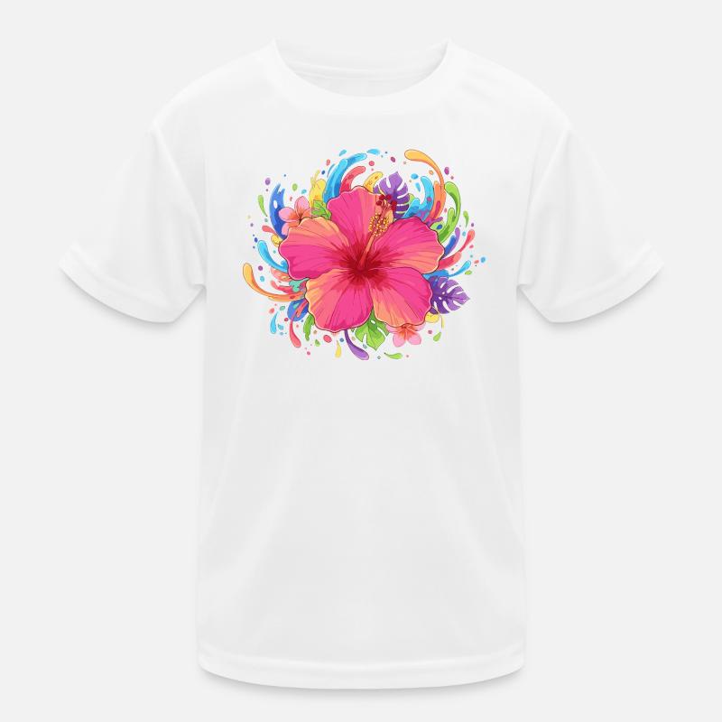 Hibiskusblüte Farbexplosion Kinder Funktions-T-Shirt