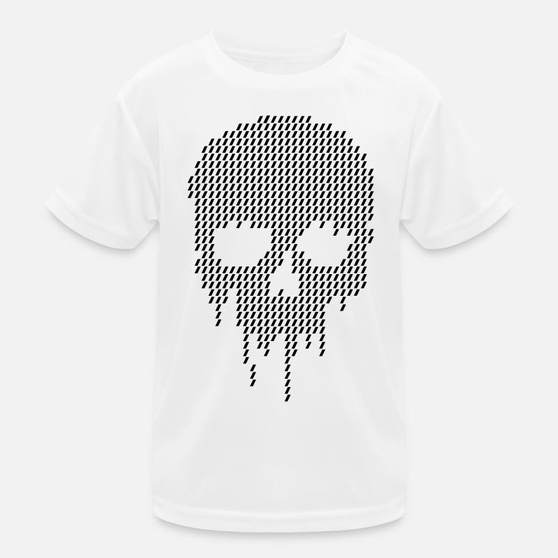 Pixel-Schädel-Art-Design Kinder Funktions-T-Shirt