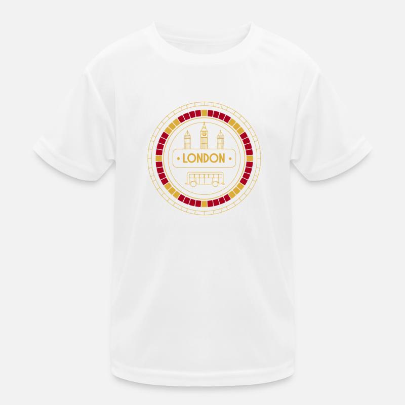 Écusson Londres or et bus T-shirt sport Enfant