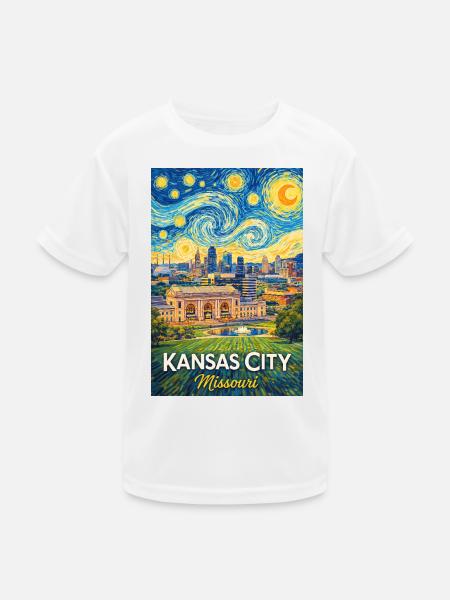 Kansas City Missouri - Kinder Funktions-T-Shirt - Weiß - Vorne