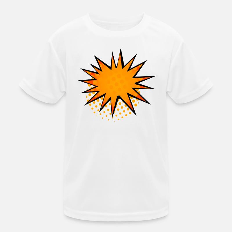 Halbton-Comic Starburst-Rand Kinder Funktions-T-Shirt