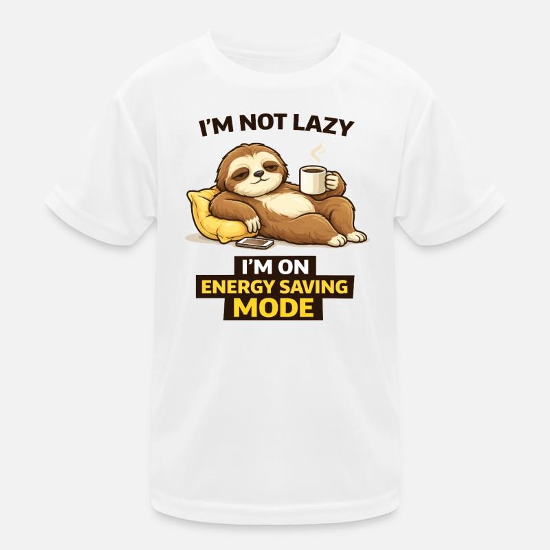 Sloth in Energy Saving Mode Kids Functional T-Shirt