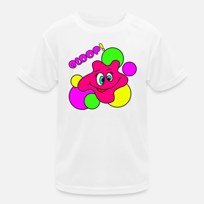 BLOOP! Lustiger Neon Pop-Art Klecks-Charakter Kinder Funktions-T-Shirt