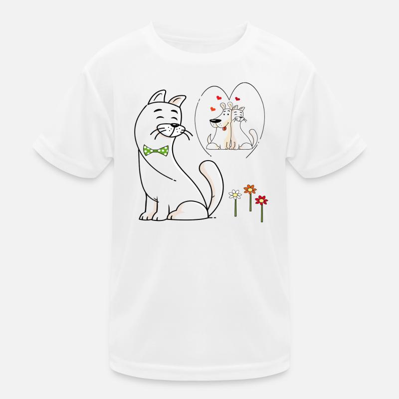 verliebte Katze Kinder Funktions-T-Shirt