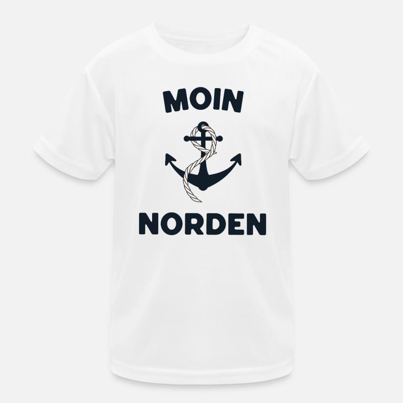 Moin Norden – Maritimes Anker-Design Kinder Funktions-T-Shirt