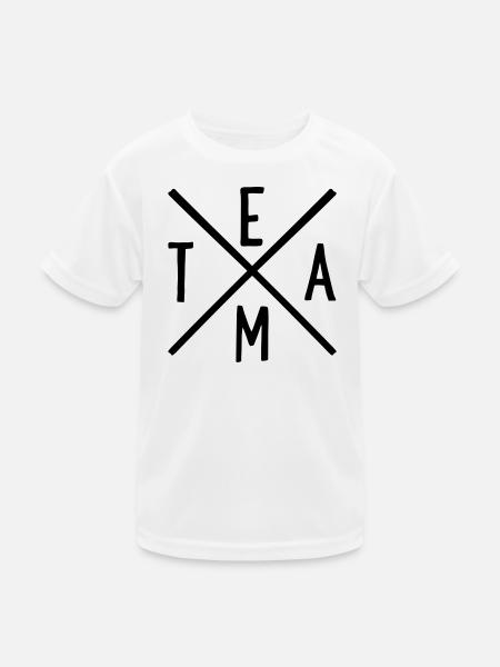 Team - Kinder Funktions-T-Shirt - Weiß - Vorne