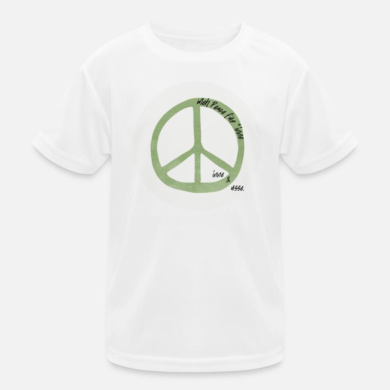 meh Peace - Kinder Funktions-T-Shirt - Weiß