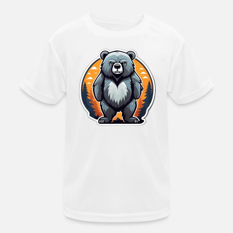 Ourson cartoon au coucher forestier T-shirt sport Enfant