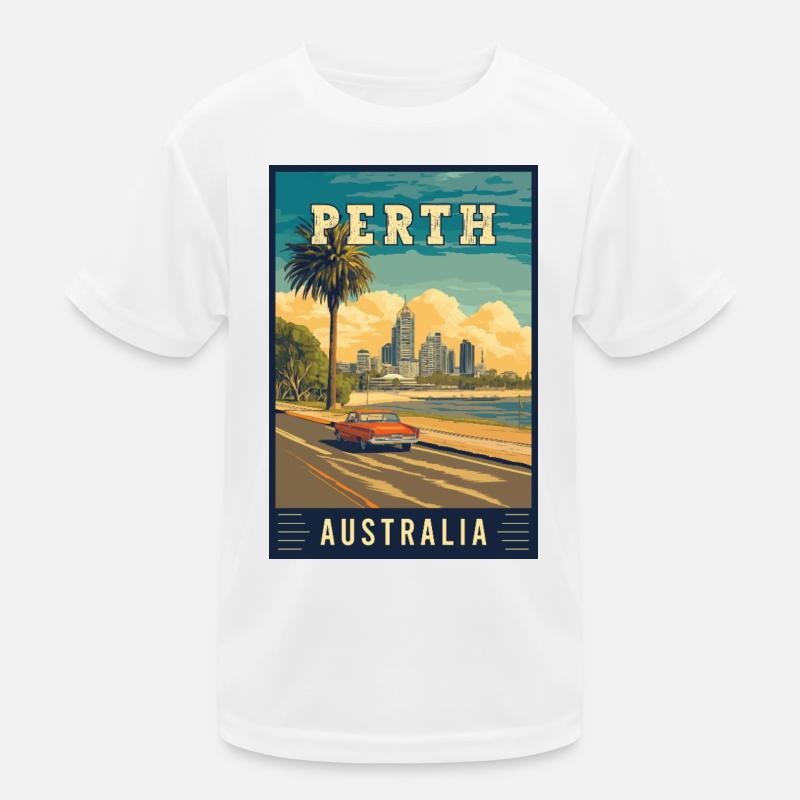 Experience City by the Swan River Perth Australia Kids Functional T-Shirt