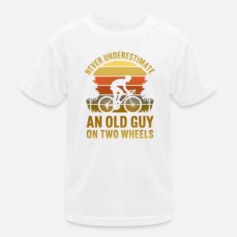 Cycliste Rétro du Coucher de Soleil T-shirt sport Enfant