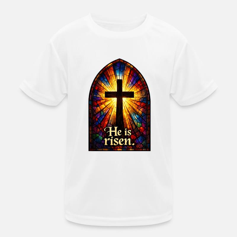 Resurrection He is Risen Easter Jesus Kids Functional T-Shirt