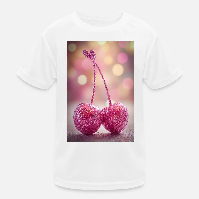 Pink Glitter Cherries Duo Kinder Funktions-T-Shirt