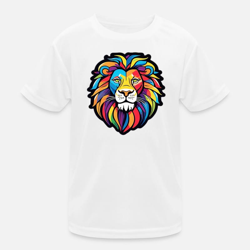 Regenbogen-Heller Löwe Kinder Funktions-T-Shirt