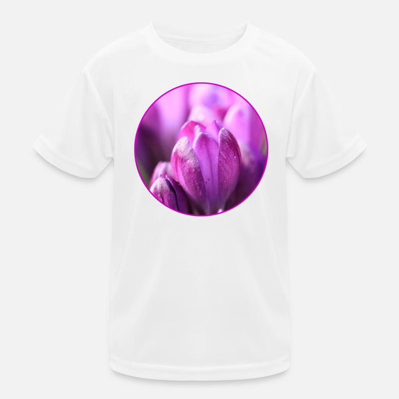 Crocuses Crocus Purple Flowers Crocus Bud Kids Functional T-Shirt
