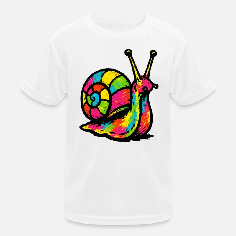 Rainbow Snail: Pop Art Gastropod Kids Functional T-Shirt