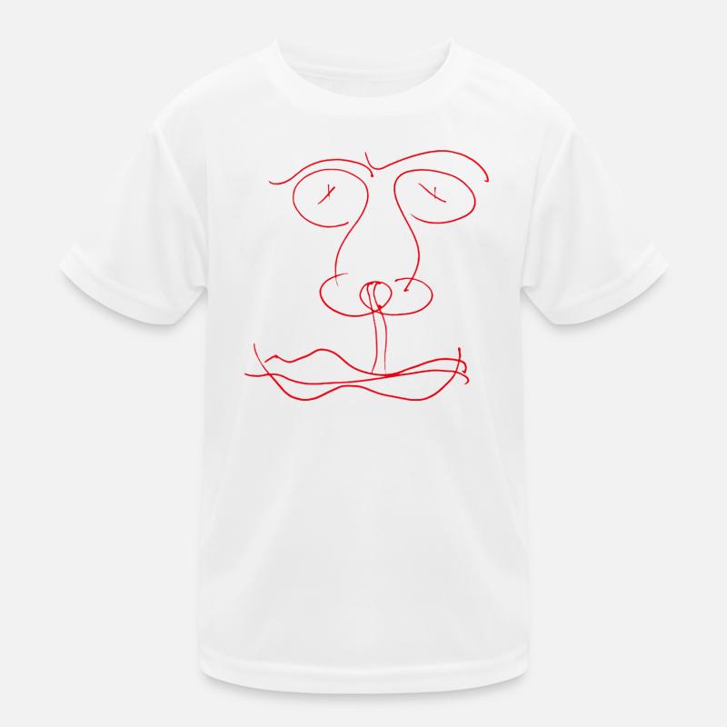 Rotes Liniengesicht Kinder Funktions-T-Shirt