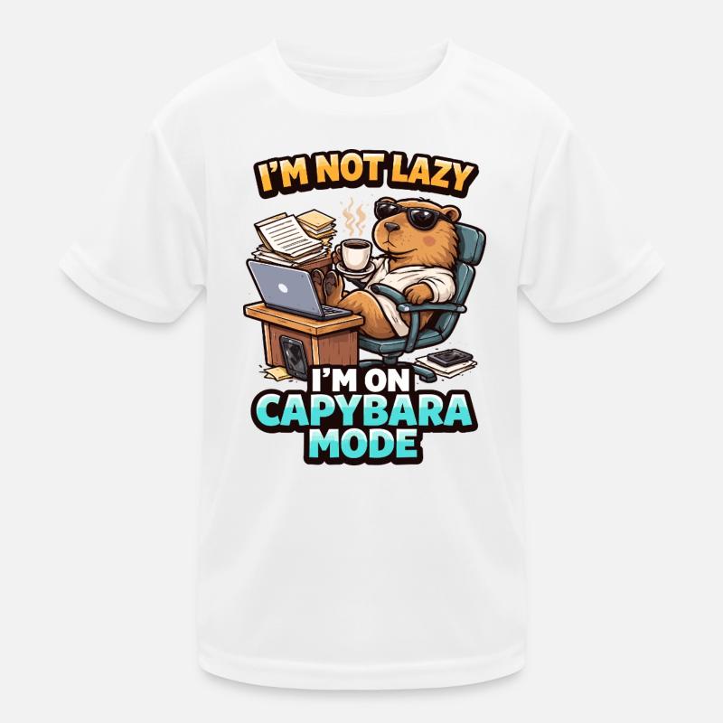 Mode Capybara Pas Lazy Bear T-shirt sport Enfant
