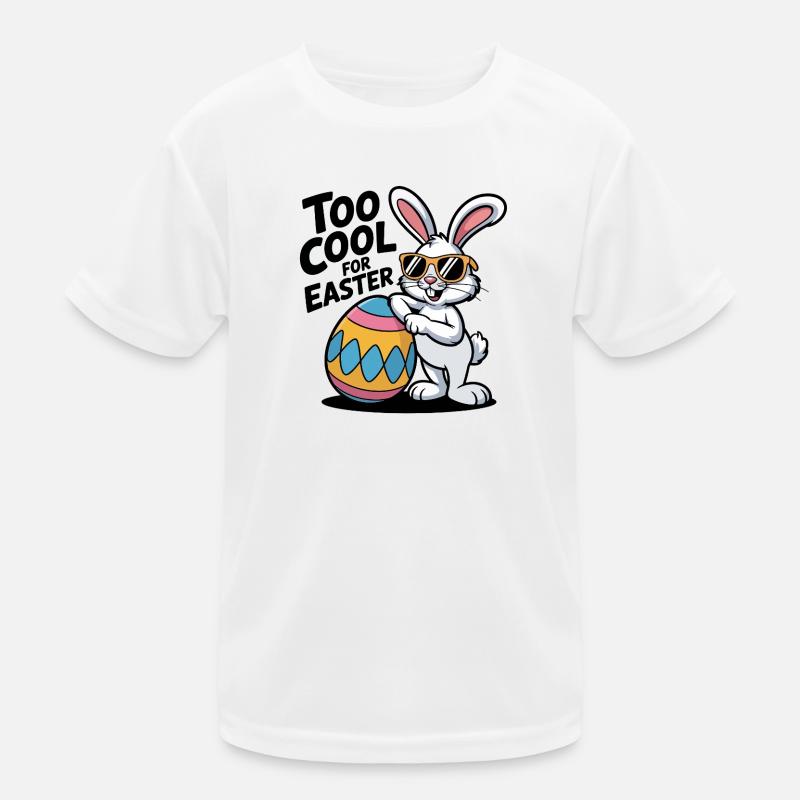 Lapin de Pâques avec lunettes de soleil et œuf T-shirt sport Enfant