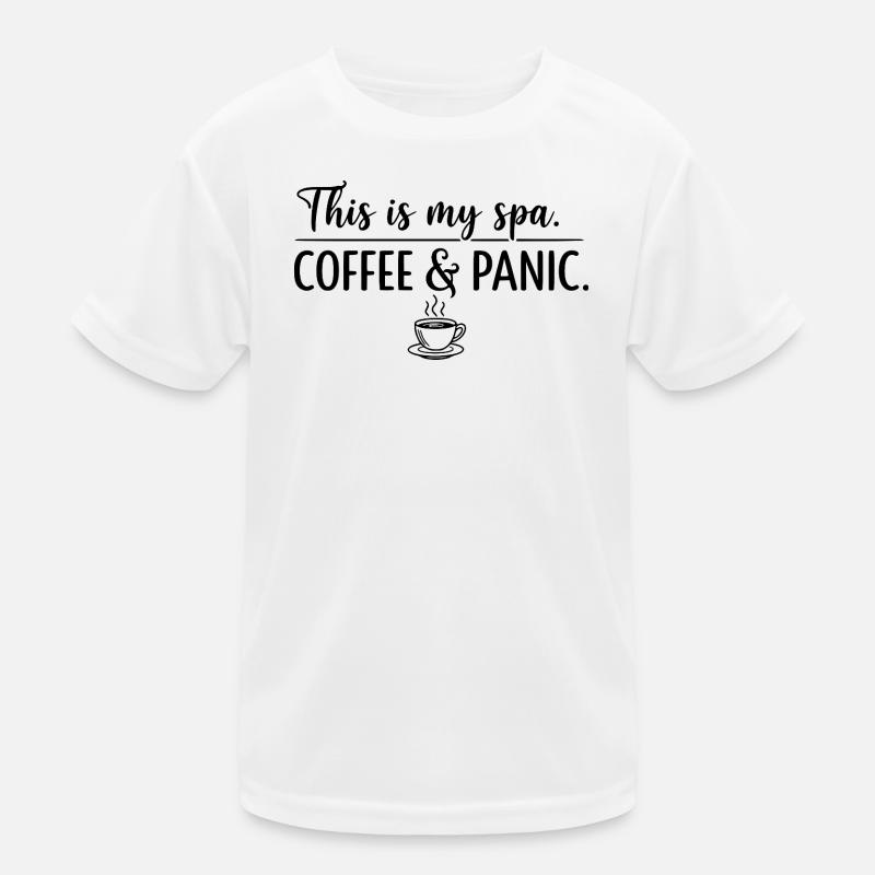 Kaffee- und Panik-Spa Kinder Funktions-T-Shirt
