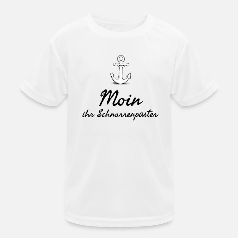 Moin plattdeutsches Schimpfwort mit Anker Kinder Funktions-T-Shirt