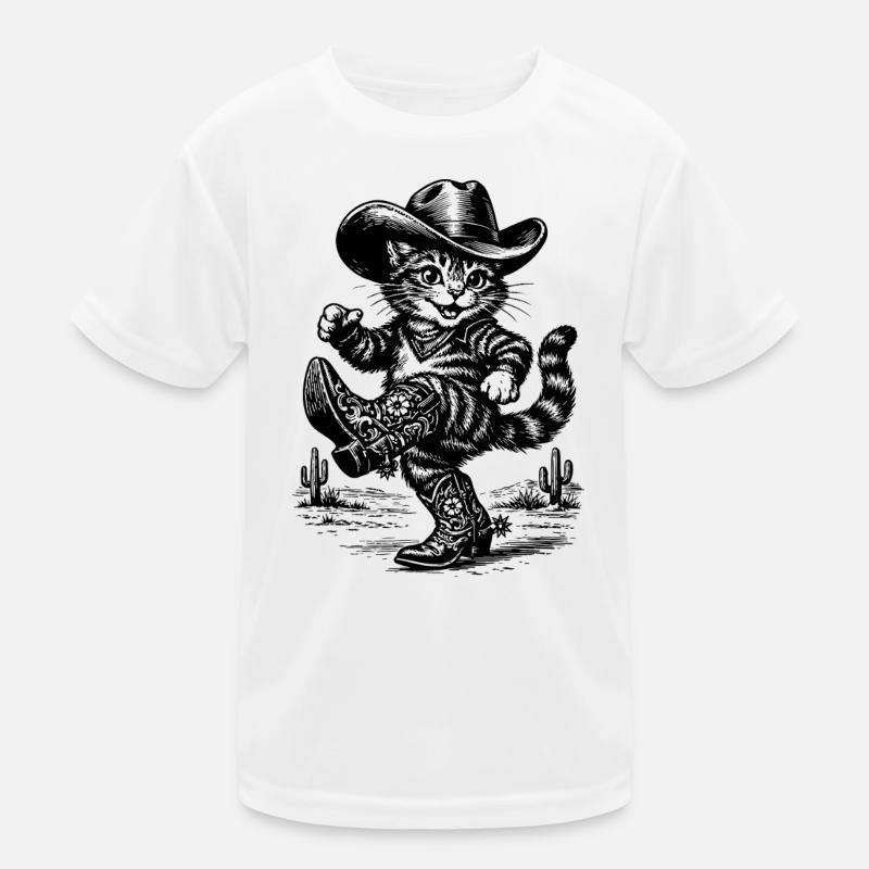 Cow-boy chat dans le désert T-shirt sport Enfant