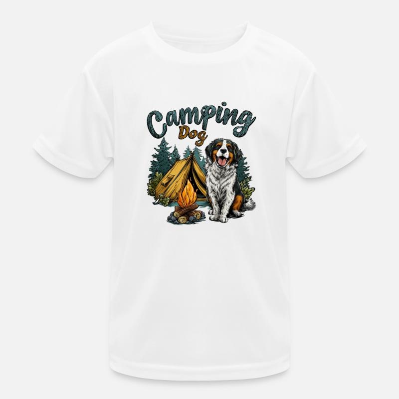 Camping Hund Spruch Camping Dog Camper Geschenk Kinder Funktions-T-Shirt