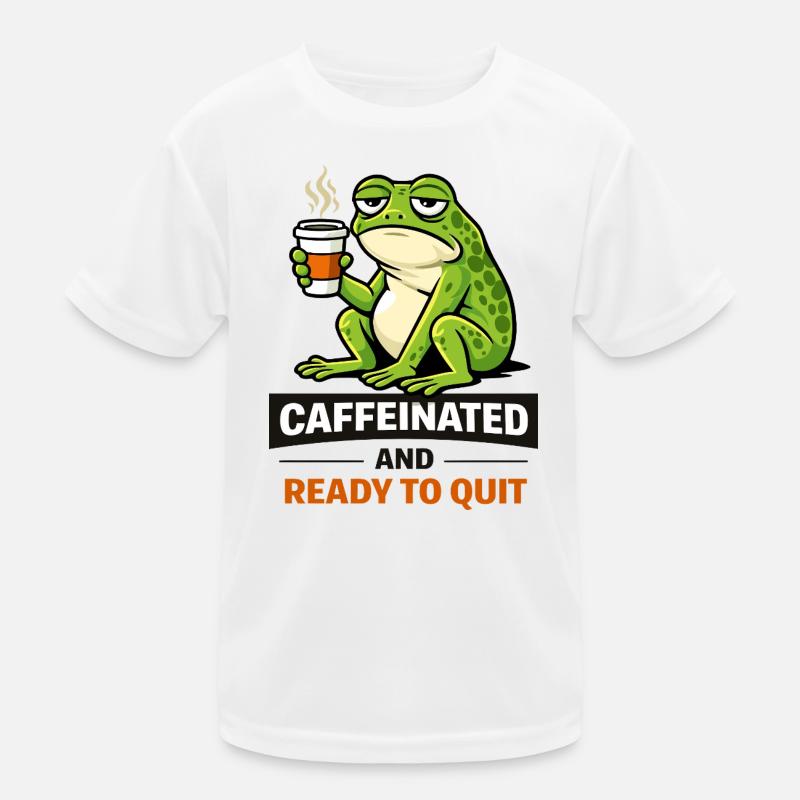 Caffeinated Frog: Ready to Quit Kids Functional T-Shirt