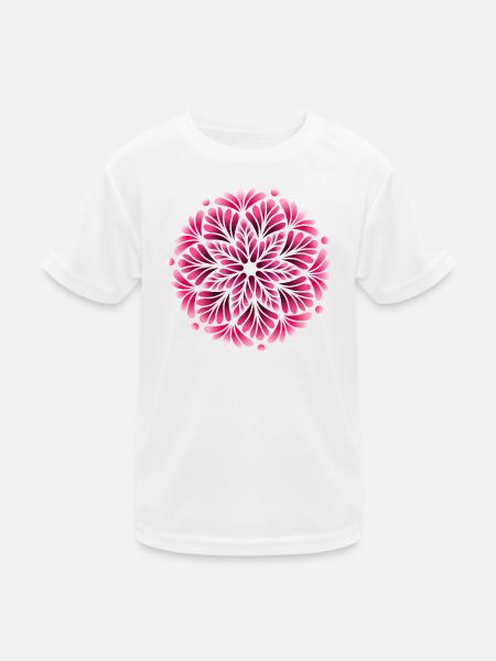 Mystic Berry Shadow Mandala  - Kinder Funktions-T-Shirt - Weiß - Vorne