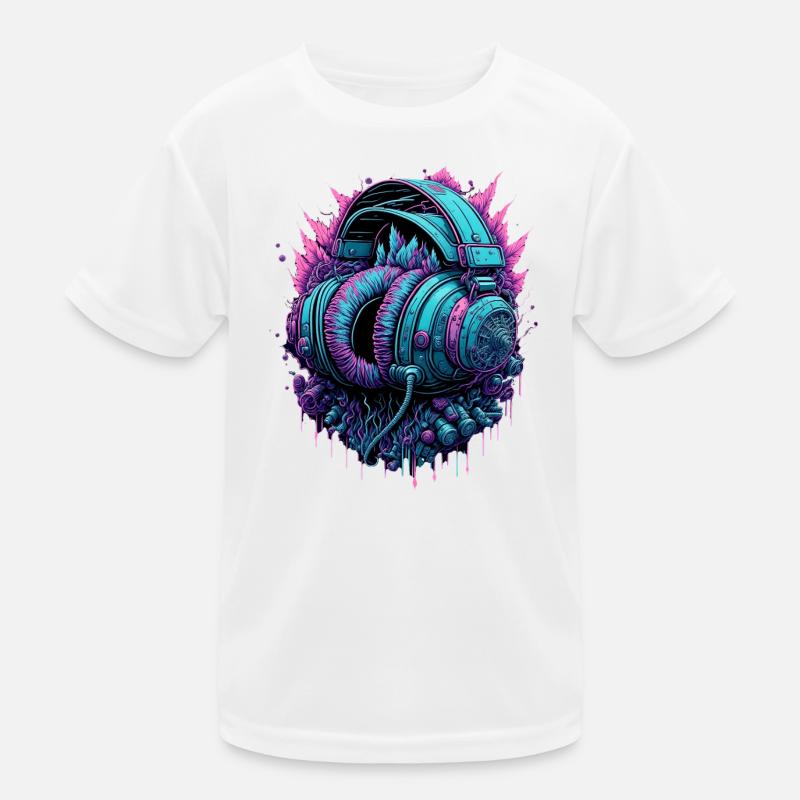 Cyberpunk Kopfhörer  DJ Kinder Funktions-T-Shirt