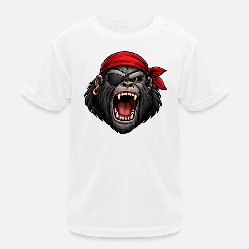 Pirate gorilla with eye patch Kids Functional T-Shirt