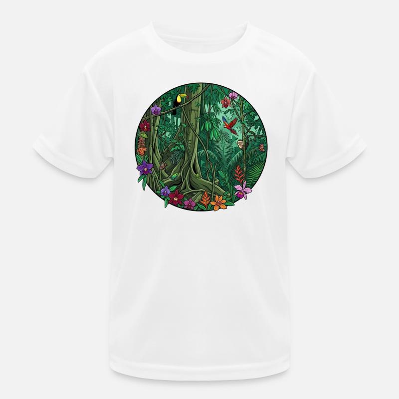 Tropischer Dschungel Rundbild Kinder Funktions-T-Shirt