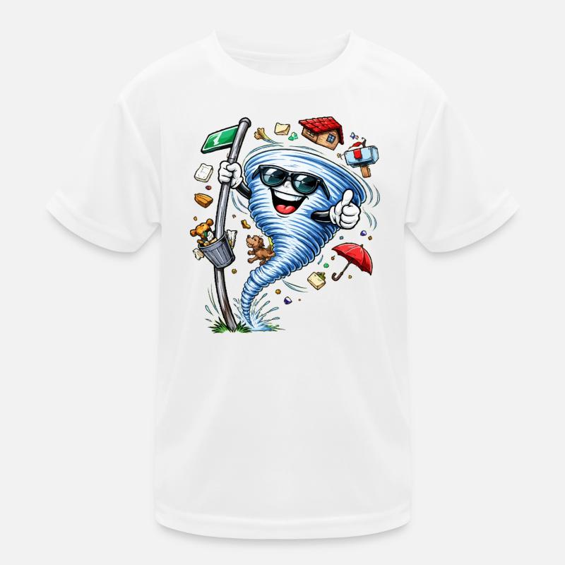 Hurricane with sunglasses Kids Functional T-Shirt