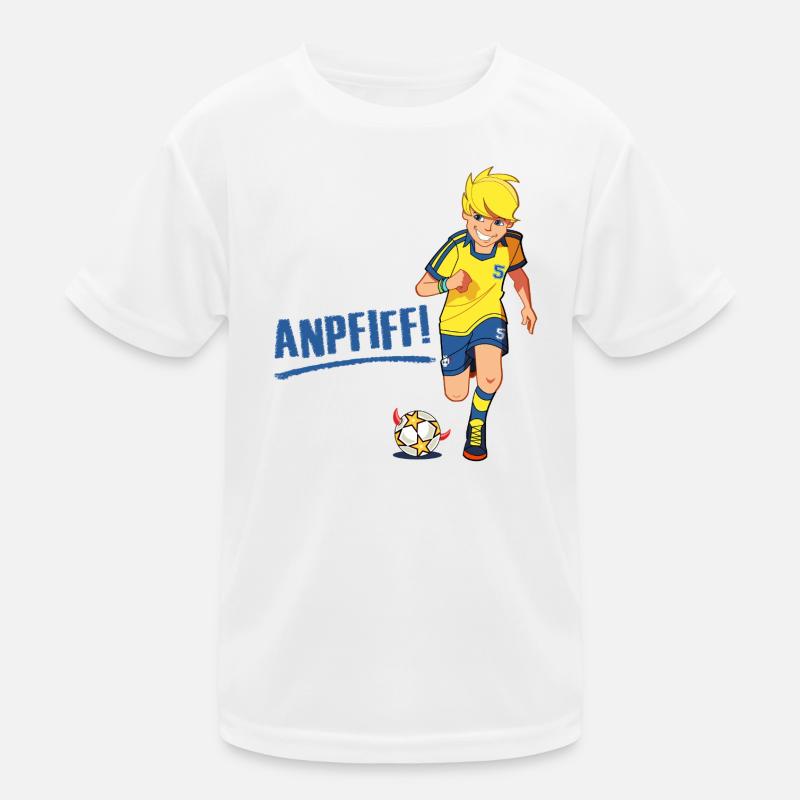 Teufelskicker Anpfiff lettering and Moritz Kids Functional T-Shirt