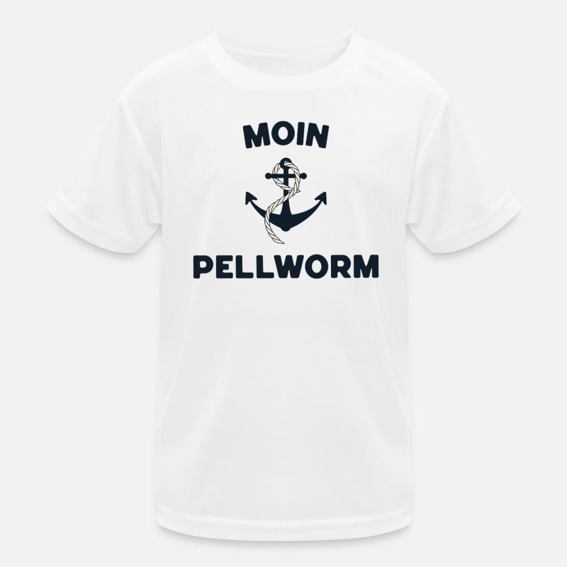 Moin Pellworm – Maritimes Anker-Design Kinder Funktions-T-Shirt