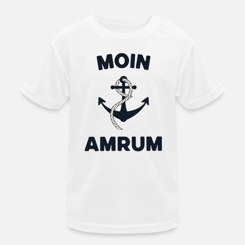 Moin Amrum – Maritimes Anker-Design Kinder Funktions-T-Shirt