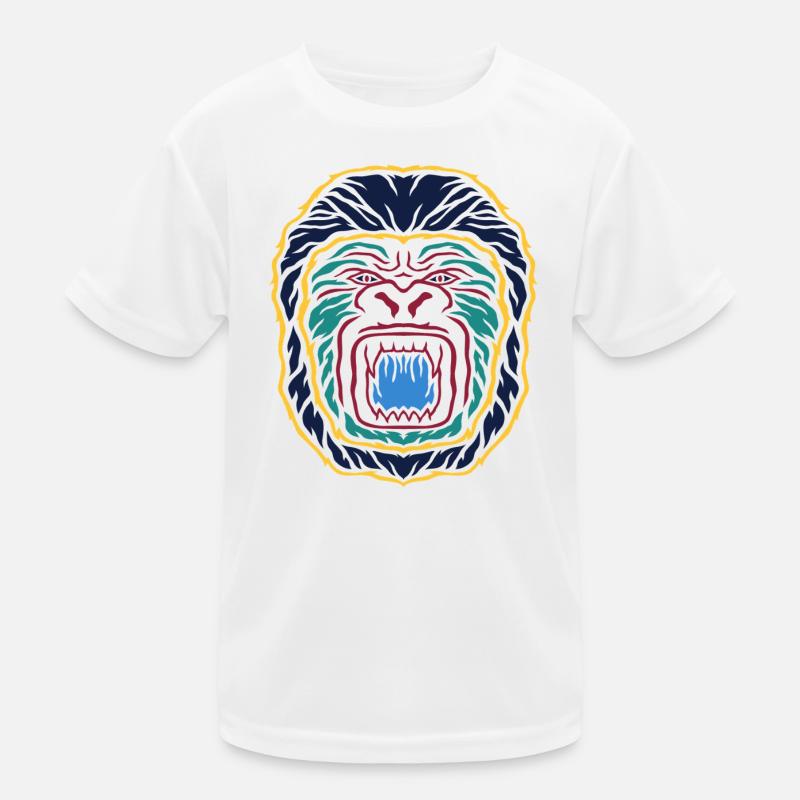 Emblème du Gorille Néon : Visage Coloré T-shirt sport Enfant