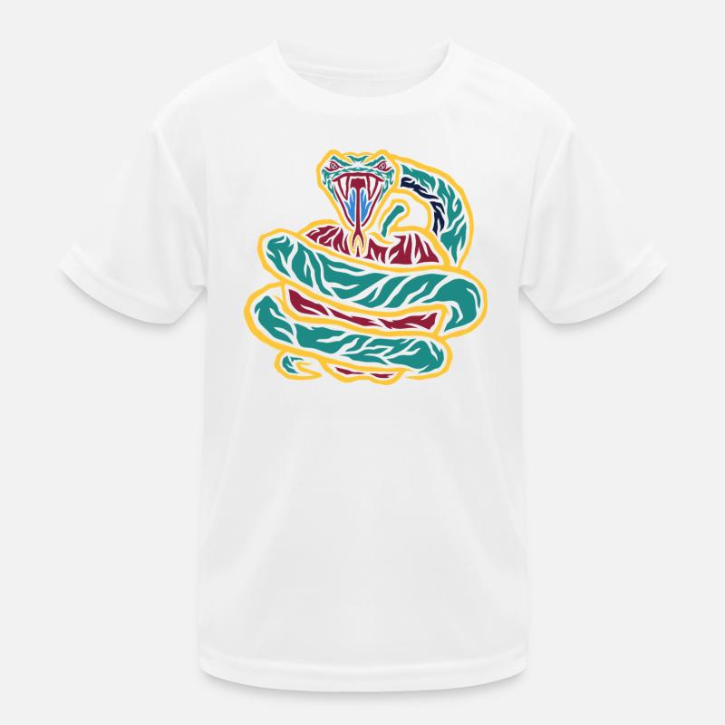 Gekringelte Schlange Neon Kinder Funktions-T-Shirt