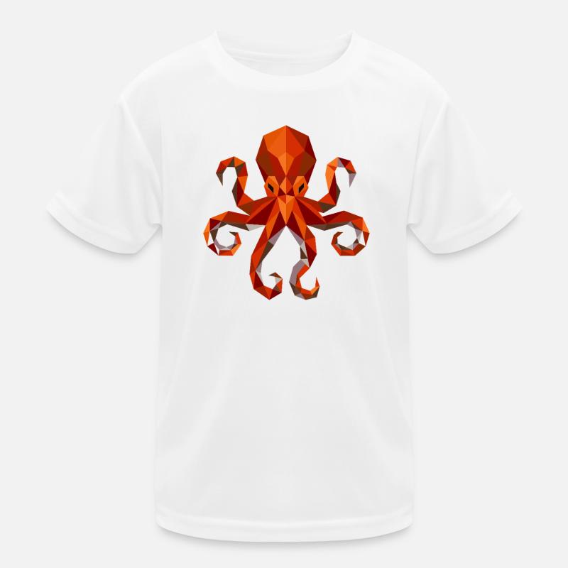 Octopus Squid Polygon Kids Functional T-Shirt