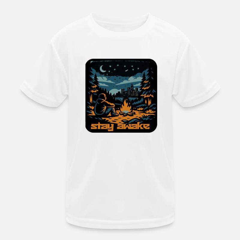 Stay Awake Campfire Night Kids Functional T-Shirt