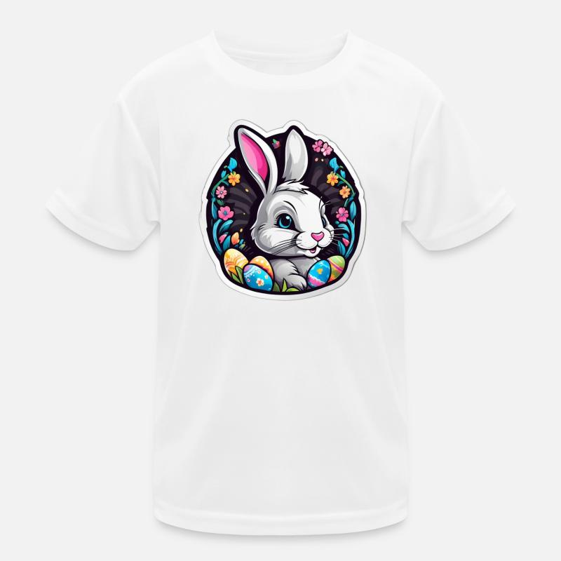 Spring rabbit and colorful eggs Kids Functional T-Shirt