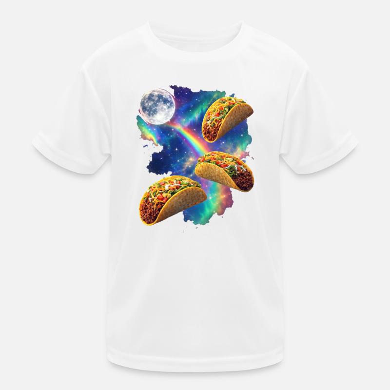 Kosmische Taco-Regenbogen Kinder Funktions-T-Shirt