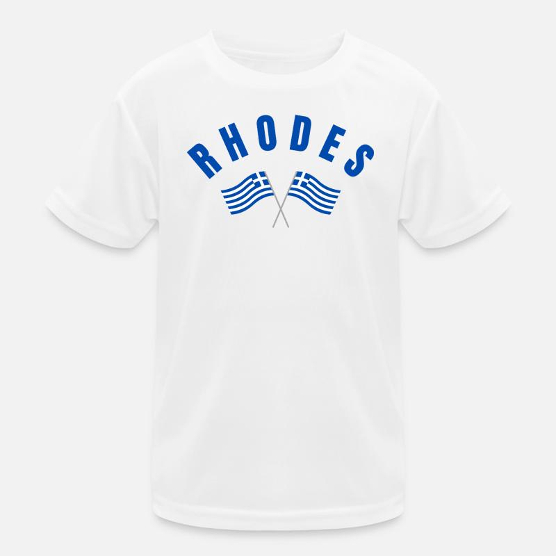 Drapeaux grecs de Rhodes croisés T-shirt sport Enfant