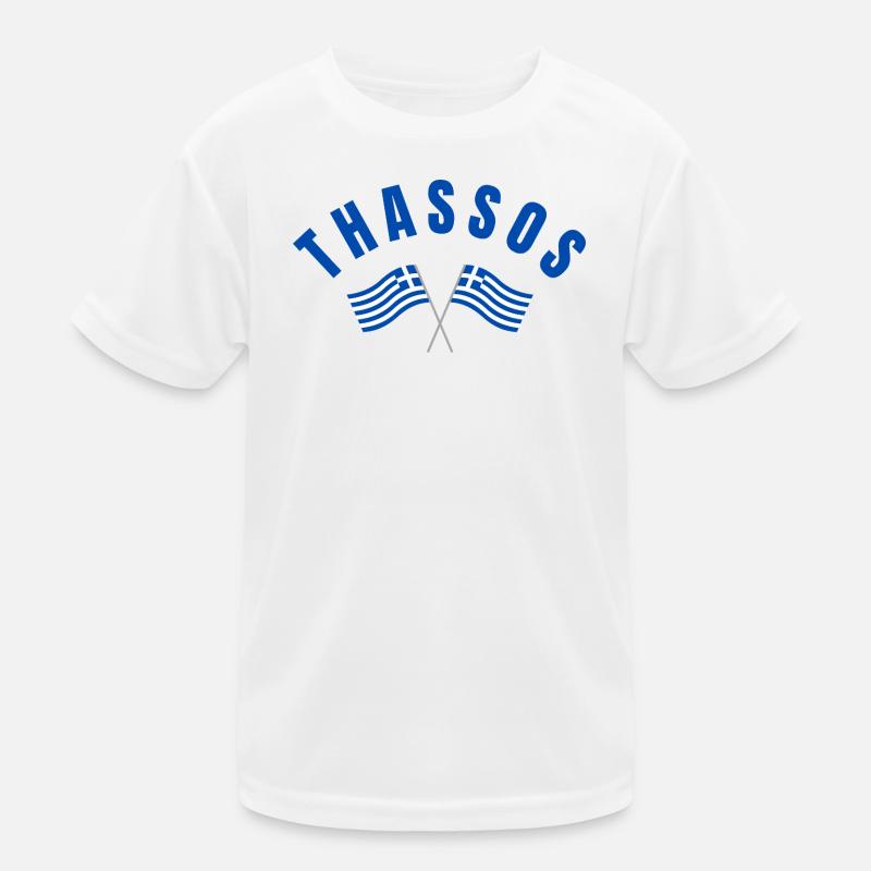 Thassos Drapeaux Grecs Croisés T-shirt sport Enfant