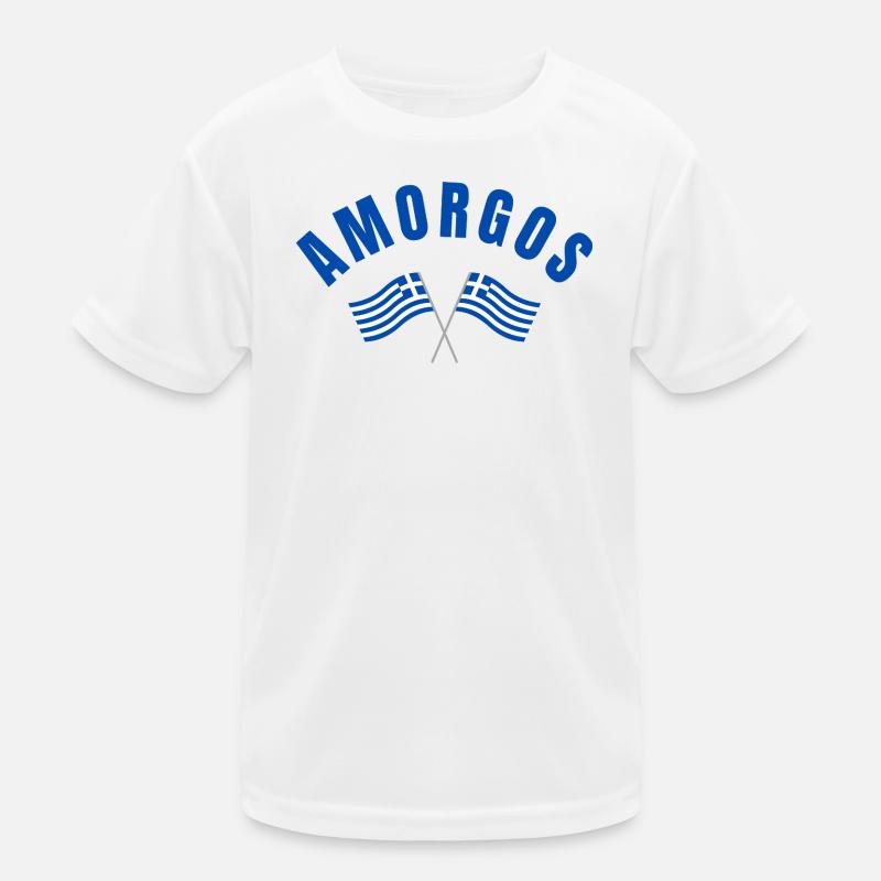 Drapeaux grecs d’Amorgos T-shirt sport Enfant