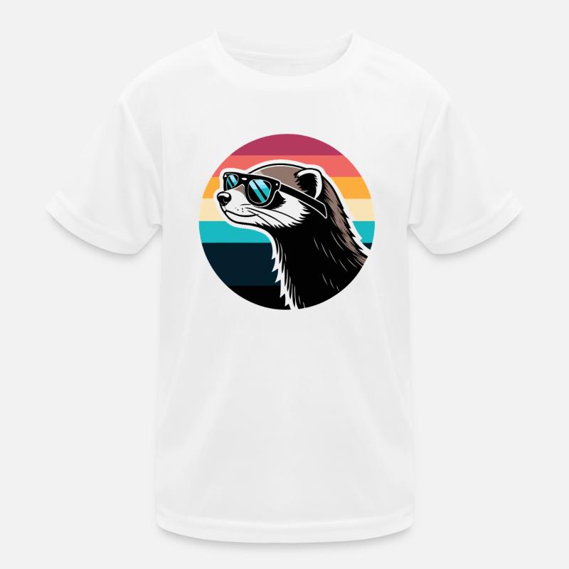 Furet silhouette rétro Arc en Ciel T-shirt sport Enfant