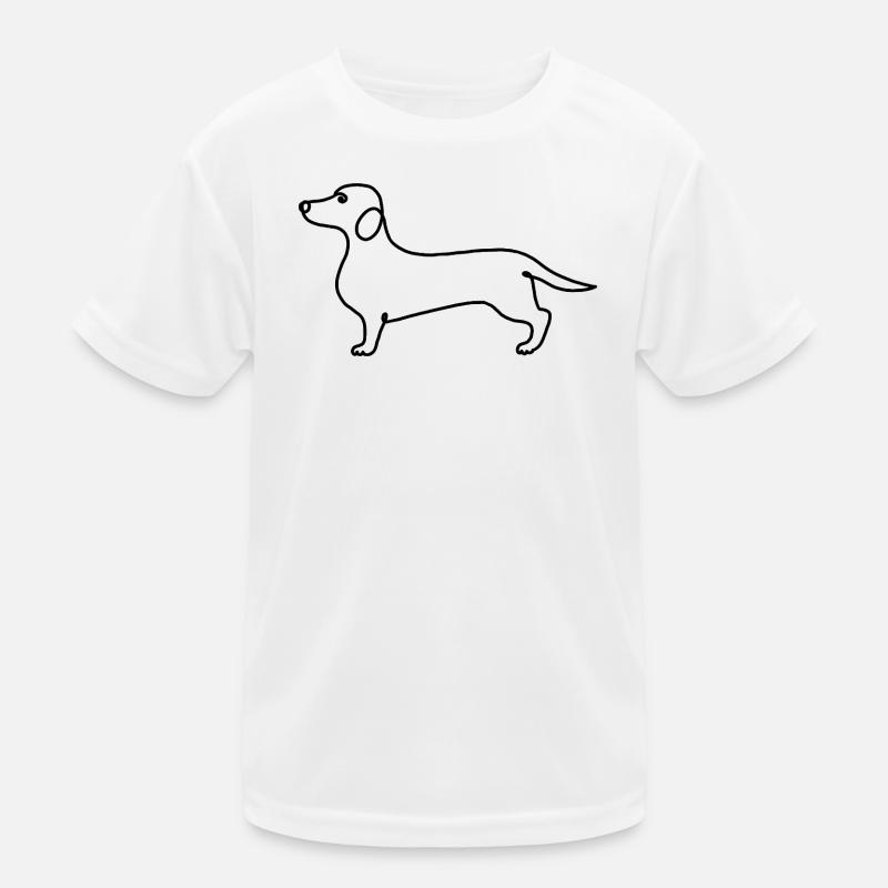 Minimalismus Dackel moderne Illustration - Kinder Funktions-T-Shirt - Weiß