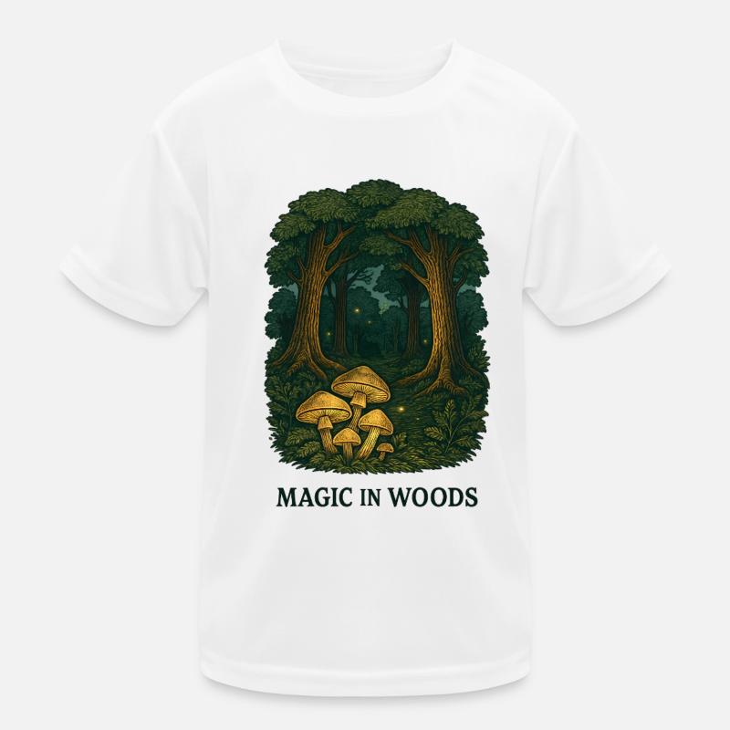 Magic in the forest with mushrooms Kids Functional T-Shirt