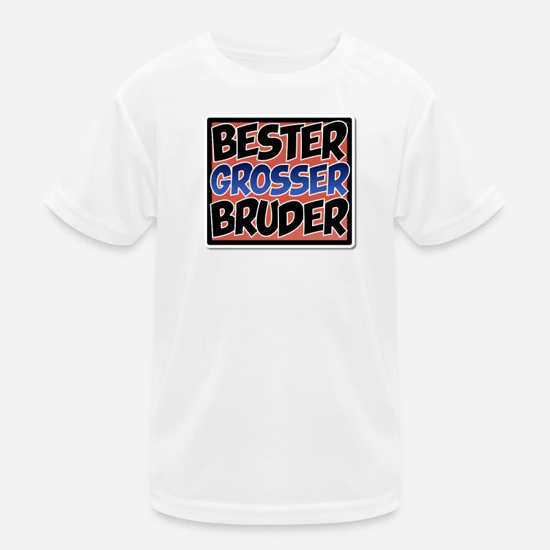 Bester großer Bruder - Comic Stil - Kinder Funktions-T-Shirt - Weiß