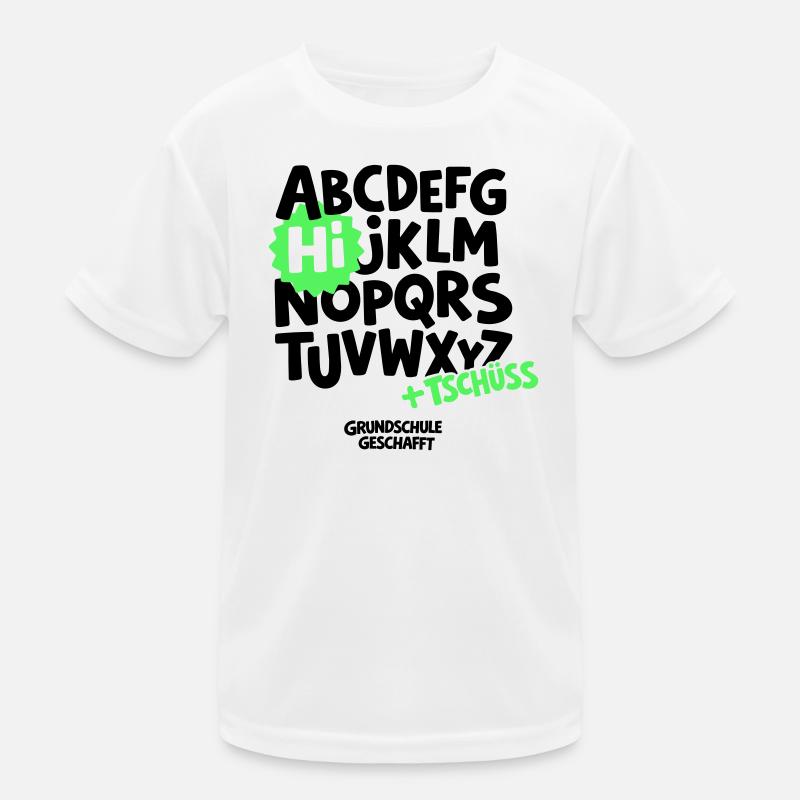 Grundschule Abschluss Shirt ABC - Kinder Funktions-T-Shirt - Weiß